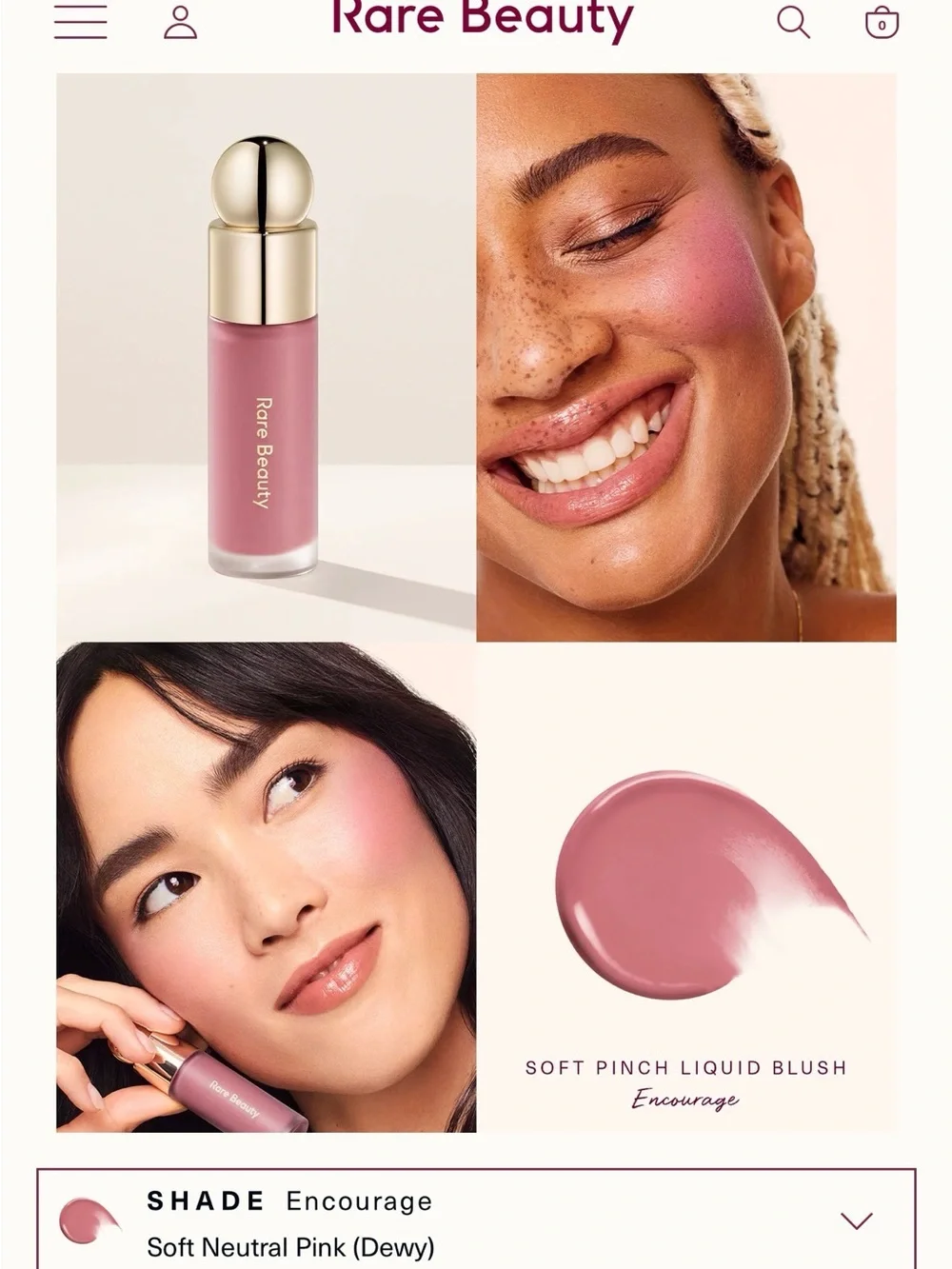 Rare Beauty Soft Pink Liquid Blush — Encourage
